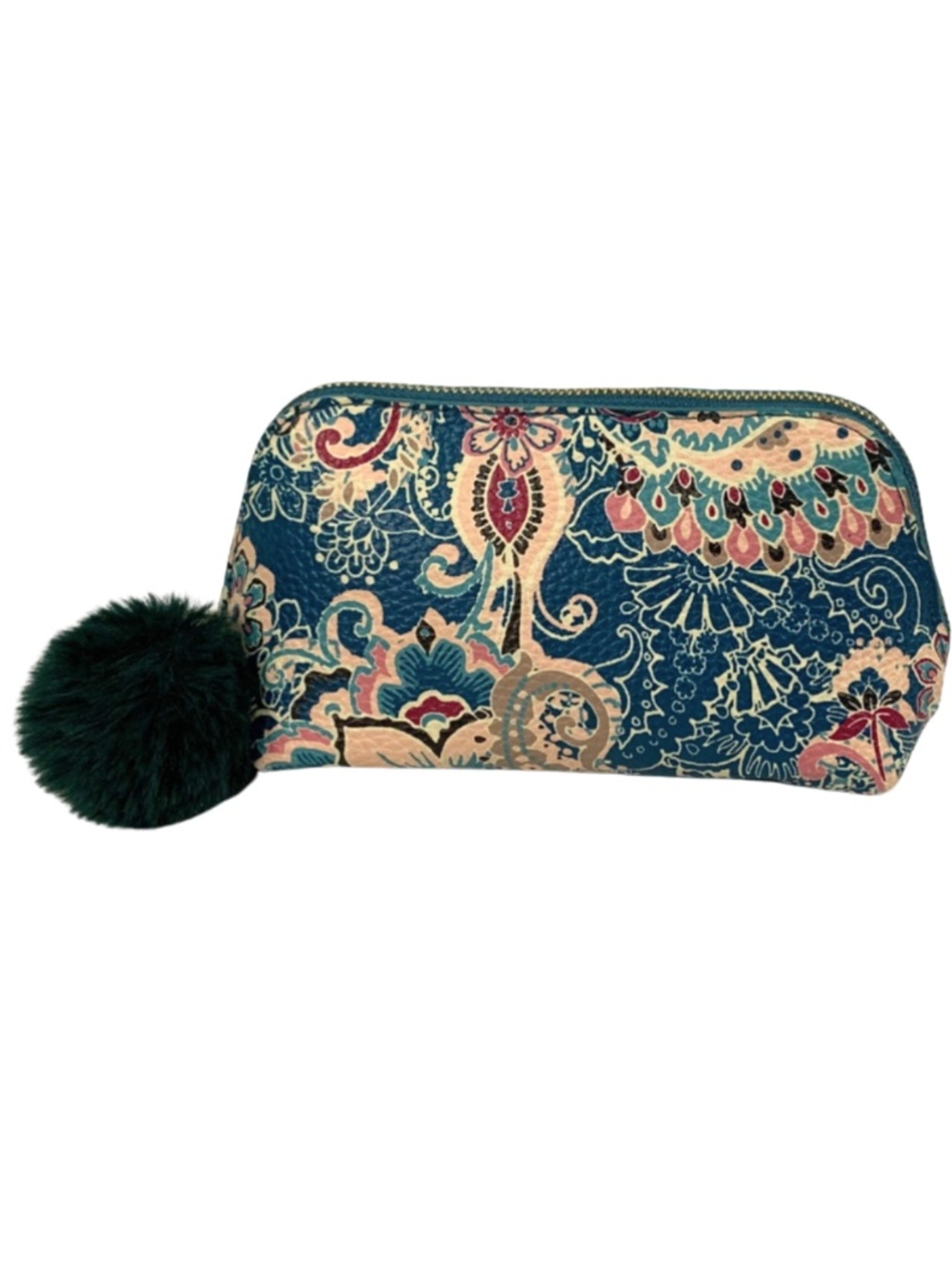 Elegant Paisley Mini Bag with Pom Pom Bohemian Maxamilist Boho Chic